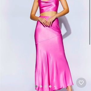 Poppy Satin Maxi Skirt - Pink